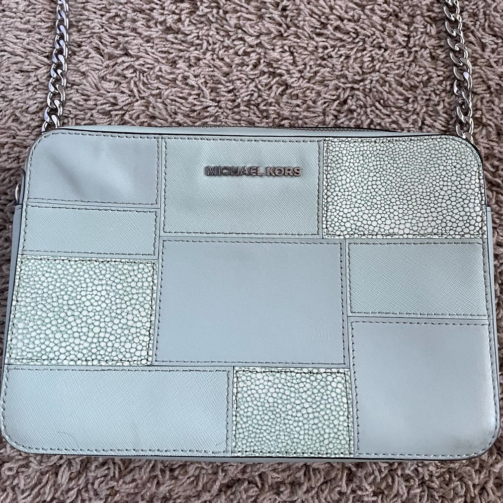 Michael Kors, light blue, crossbody purse